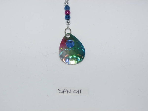 Spinner Necklace-Rainbow with Blue accent