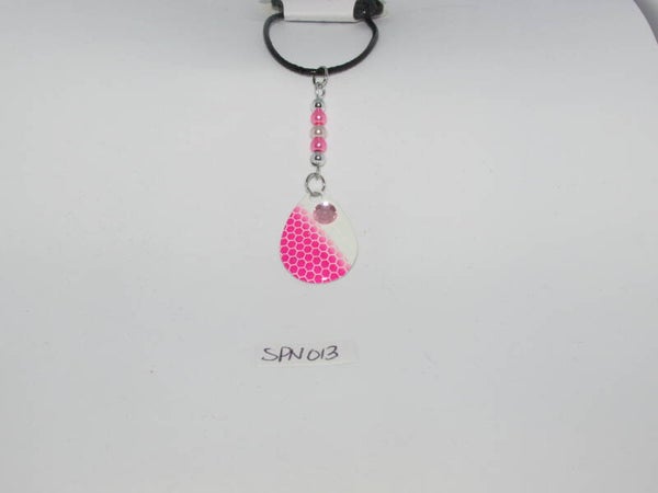 Spinner Necklace-Pink and White with Pink accent