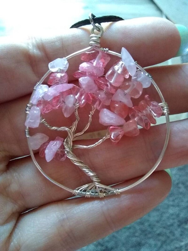 Tree of Life-Rose and Cherry Quartz