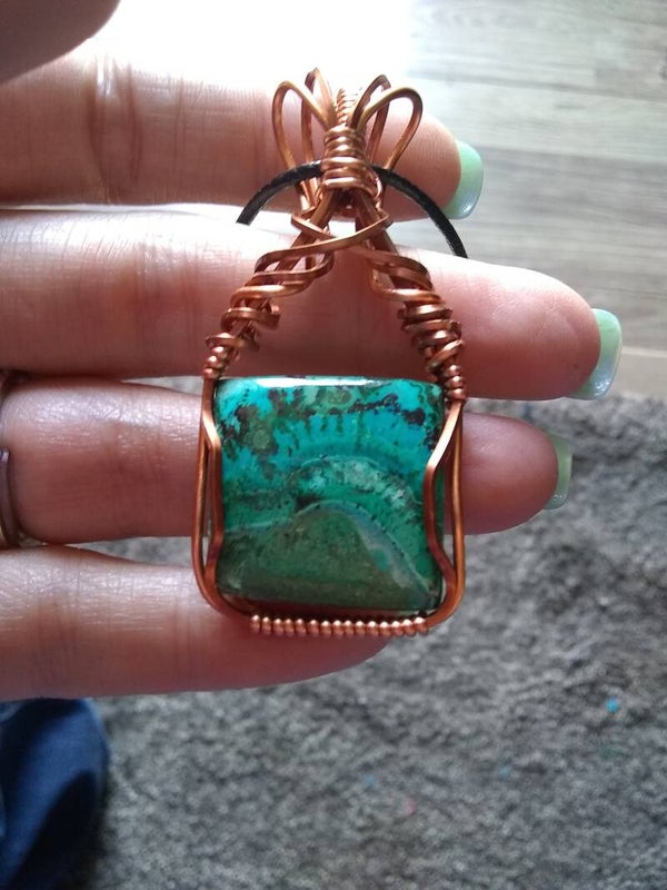 Azurite/Malachite Square Pendant A-176