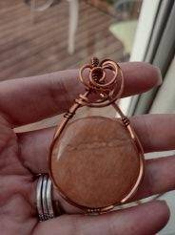A-128 Peach Moonstone Pendant