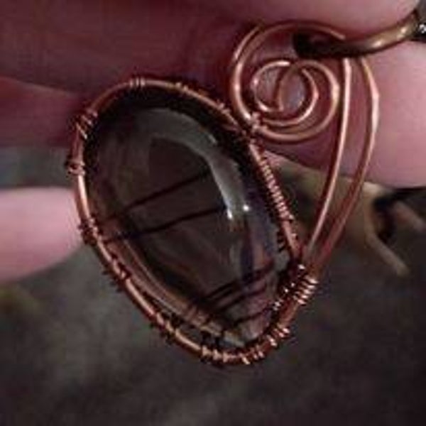 H-006 Smoky Quartz Heart Pendant