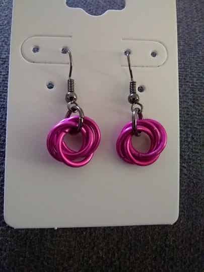 Celtic Love Knot Earrings-Pink