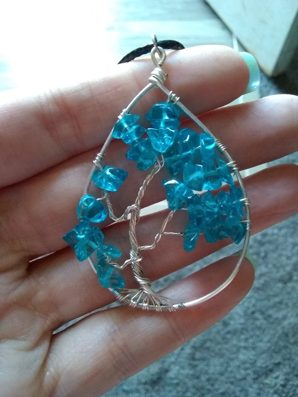 Tree of Life-Blue Glass T-105