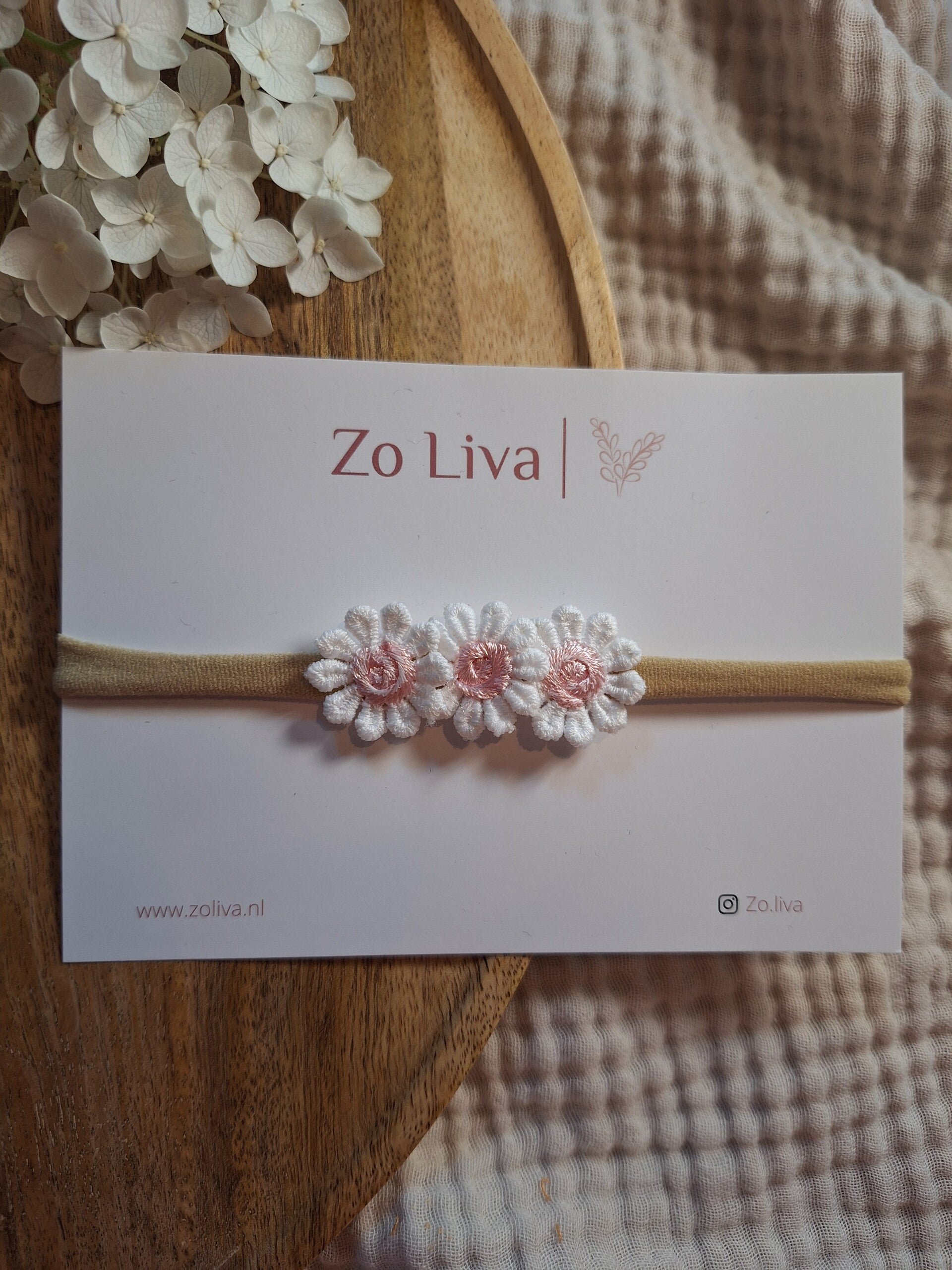 Haarbandje Madelief roze