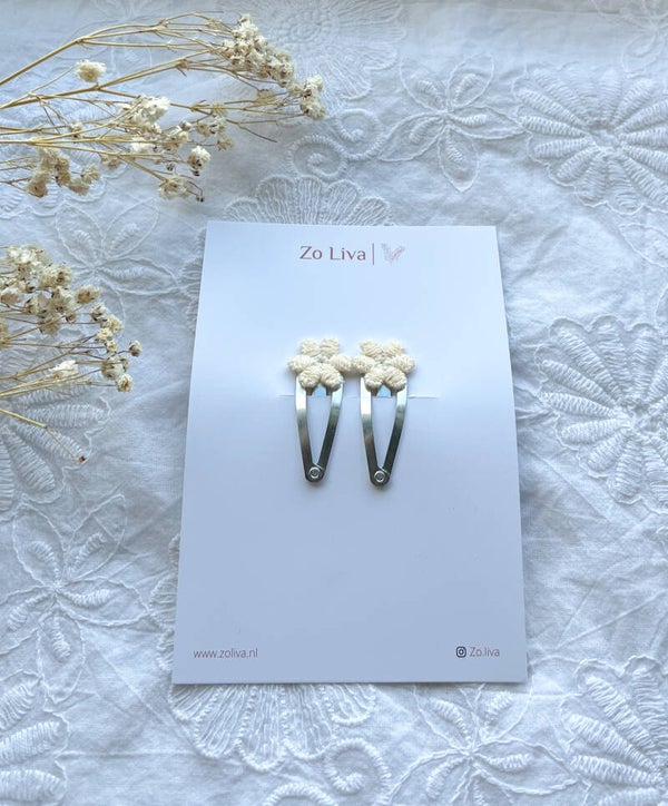 Haarspeldje Bloem ‘Creme’