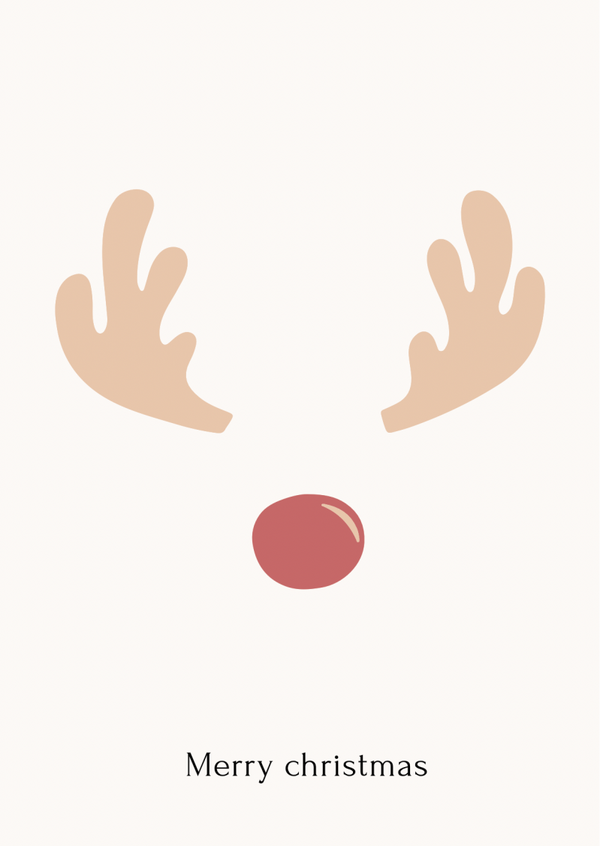 Kerstkaart - Rudolf