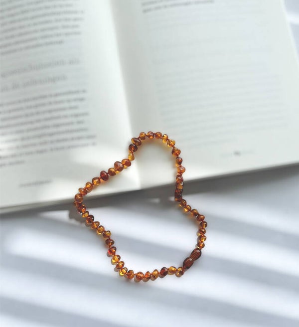 Barnsteen ketting cognac 32 cm