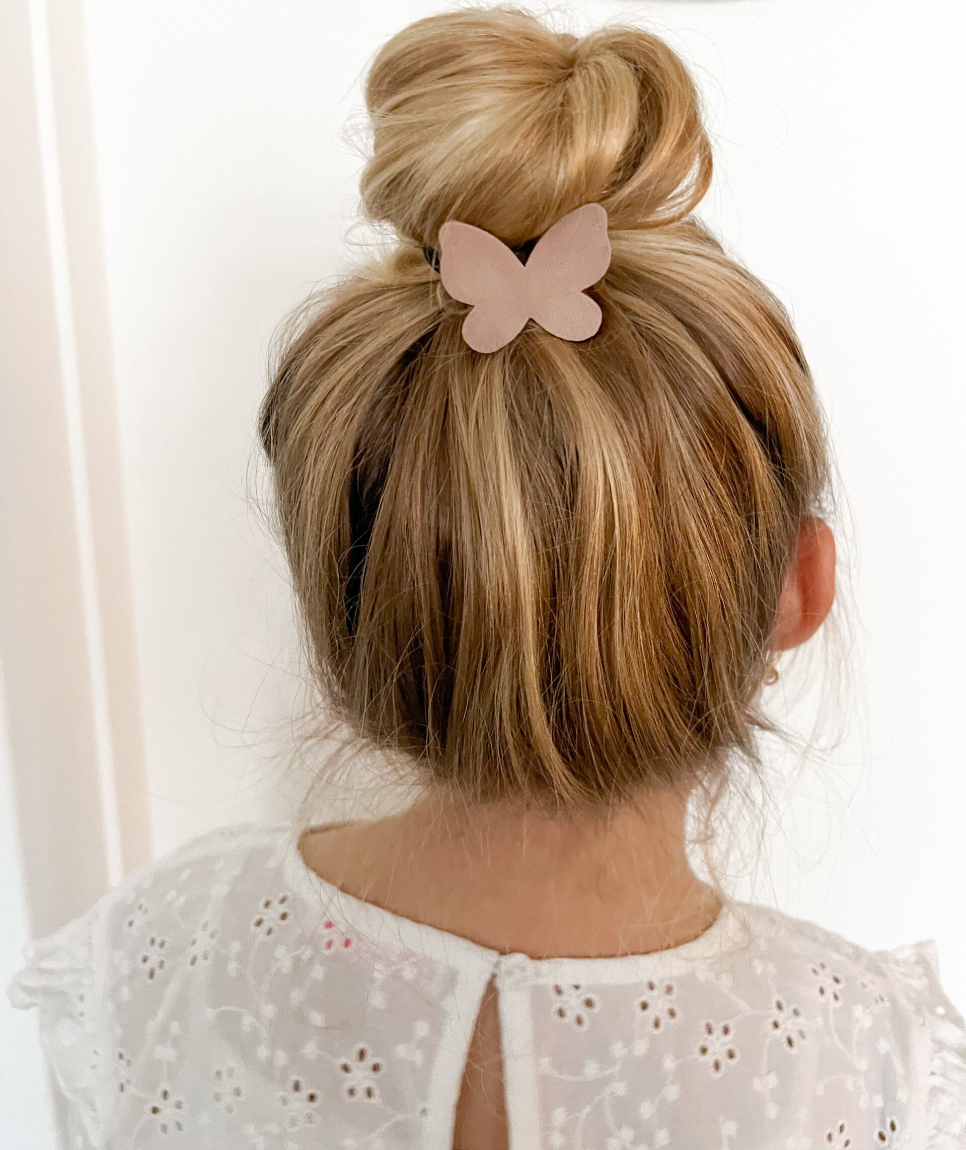 Haarelastiek vlinder - Powder pink