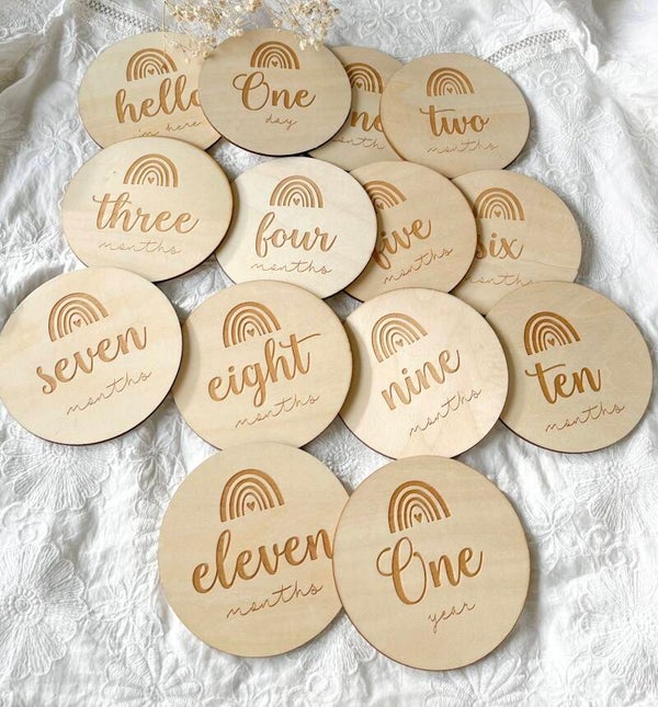 Mijlpaalkaarten met regenboog 14 stuks