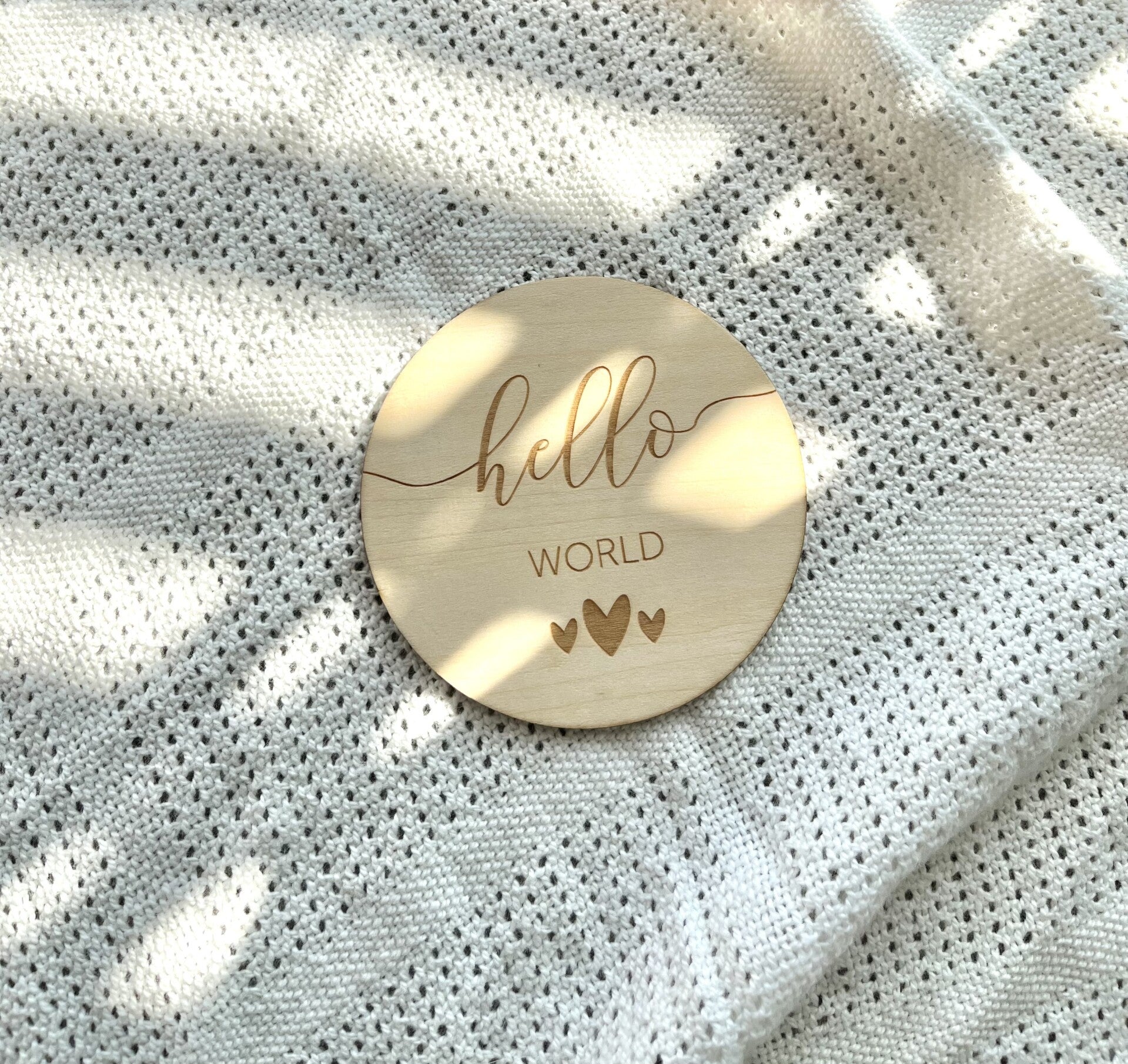 Houten kaart ‘hello world’