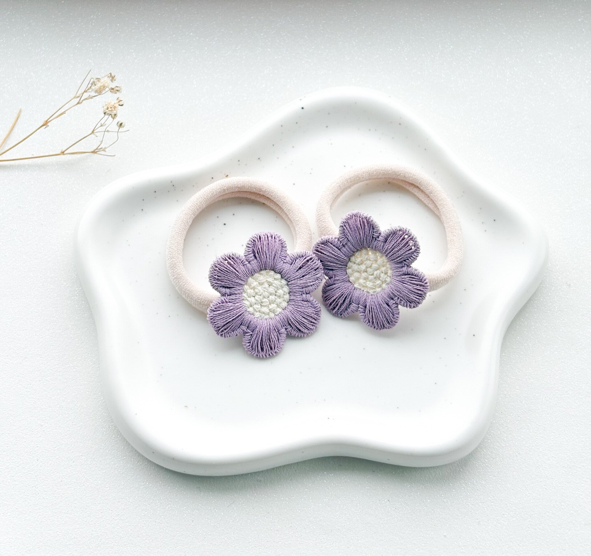 Elastiekjes Bloem lila