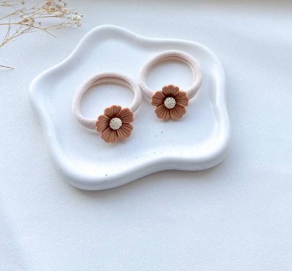 Haarelastiek flower - Bruin