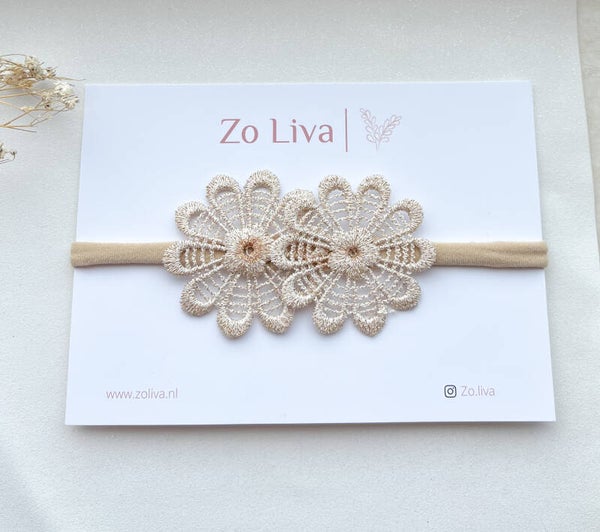 Haarbandje golden flowers