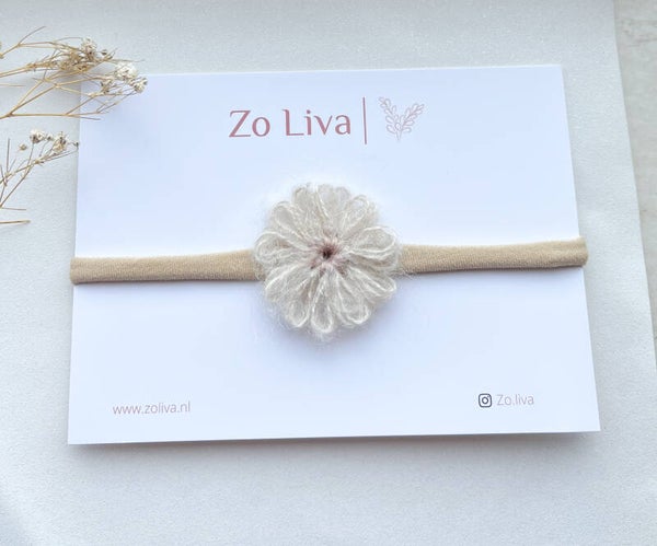 Haarbandje - Wool flower