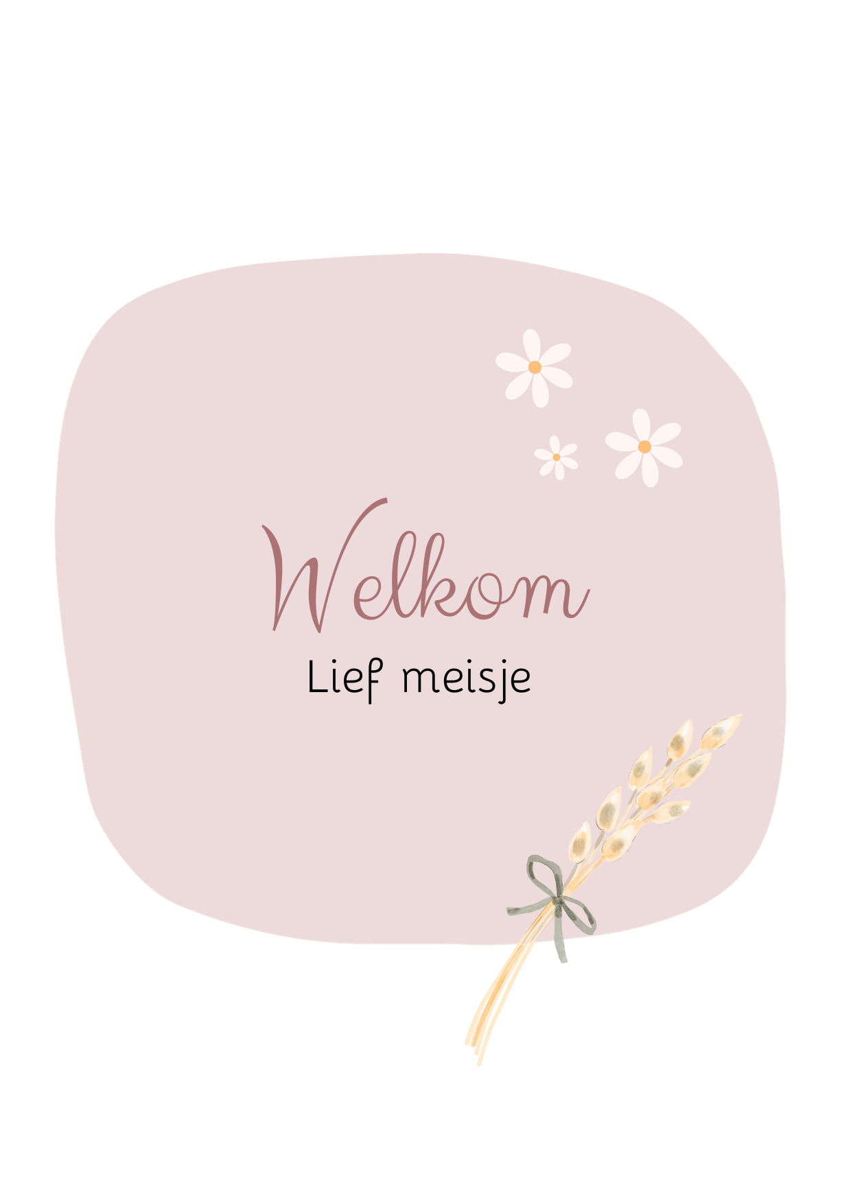 Wenskaart - Welkom lief meisje