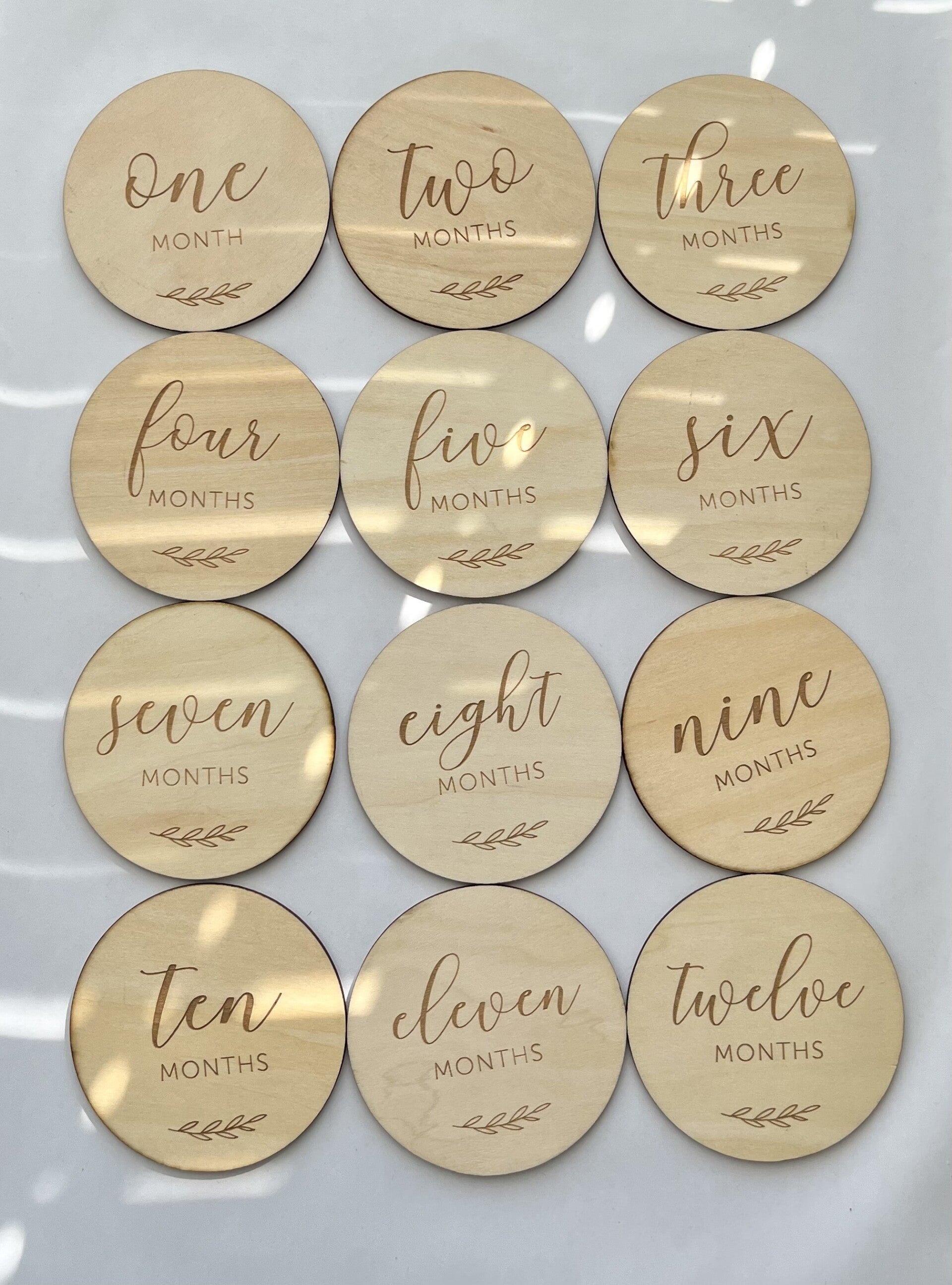 Mijlpaalkaarten met takjes 12 stuks