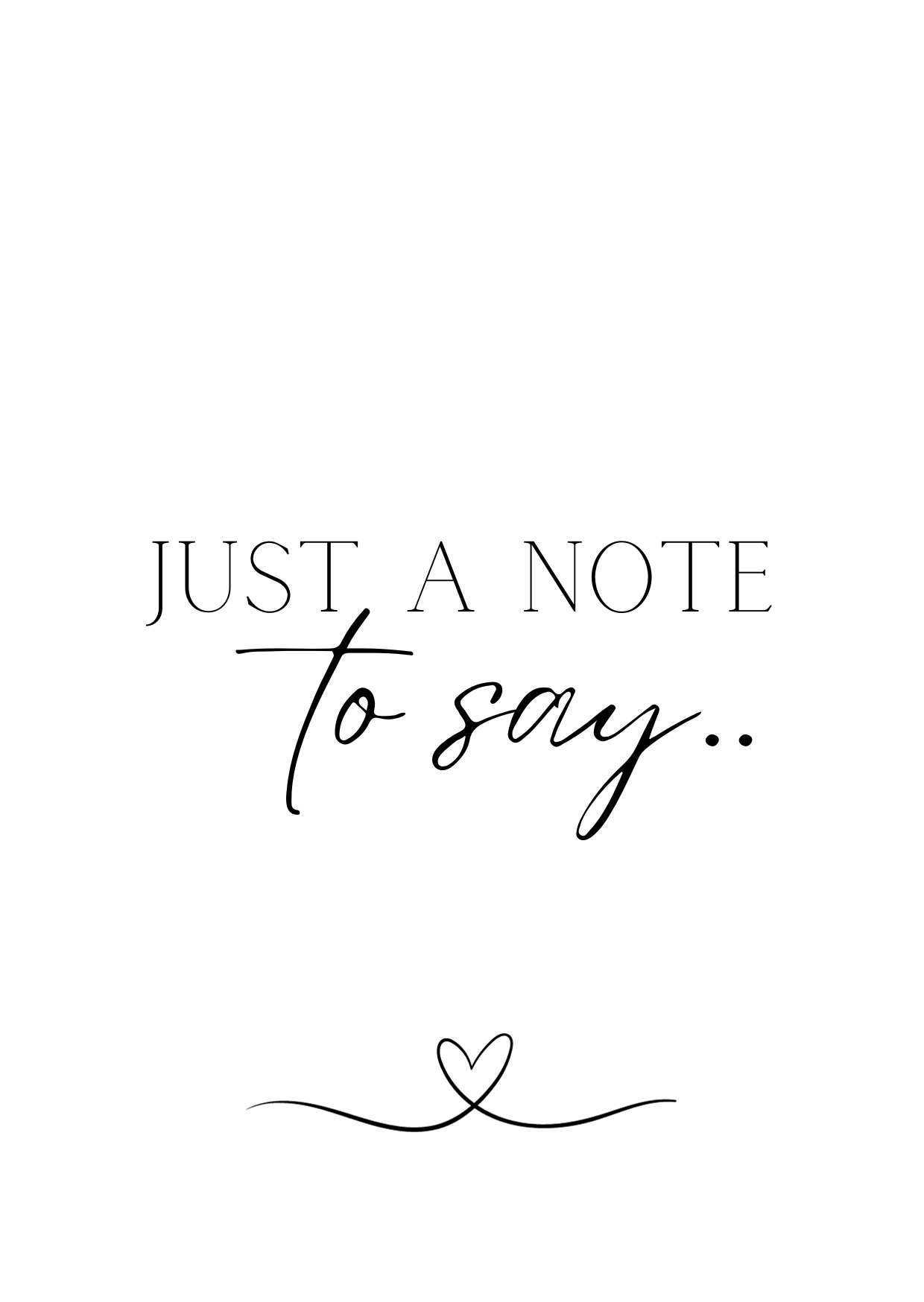 Wenskaart - Just a note to say