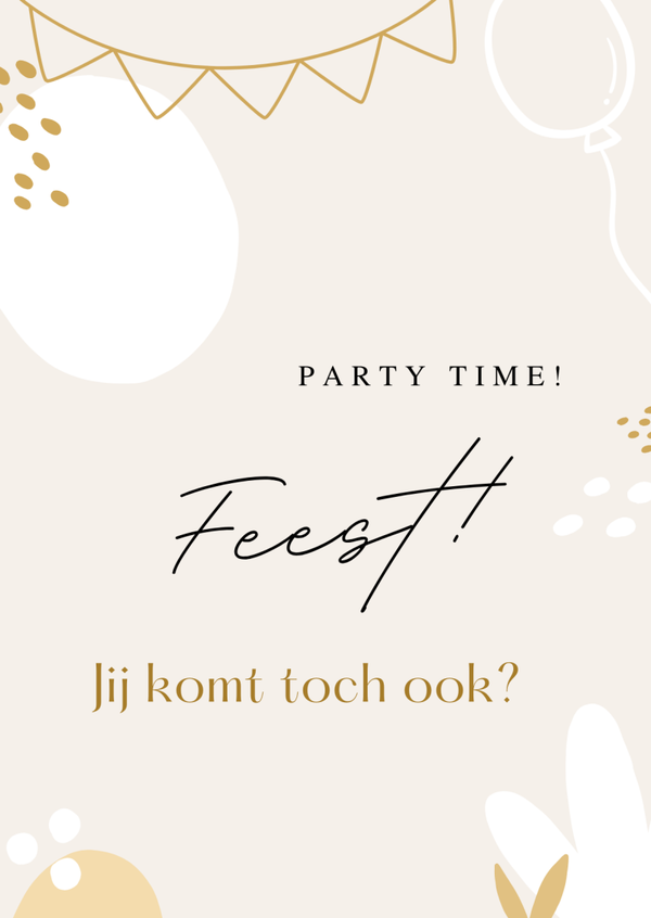 Uitnodigingen Party time! - 8 stuks