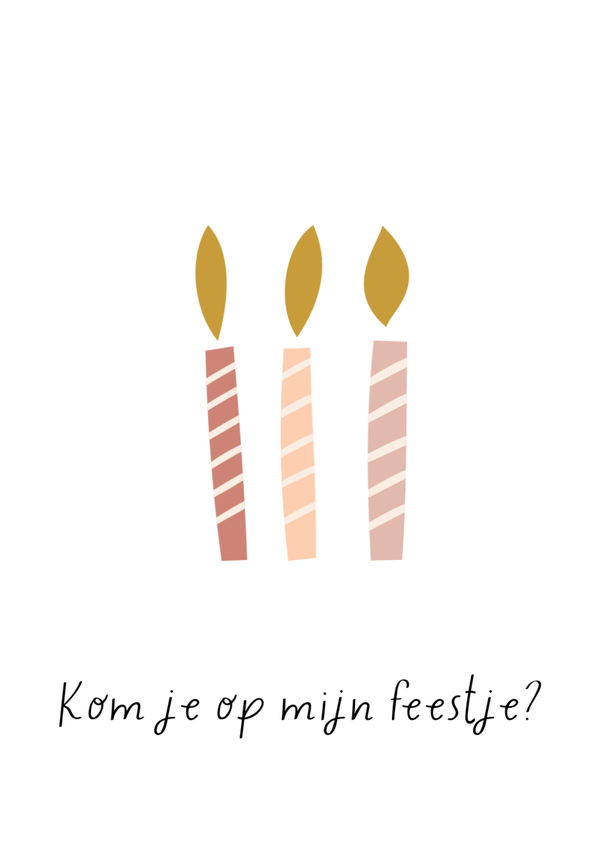 Uitnodiging kinderfeestje/partijtje - Kaarsjes- 8 stuks