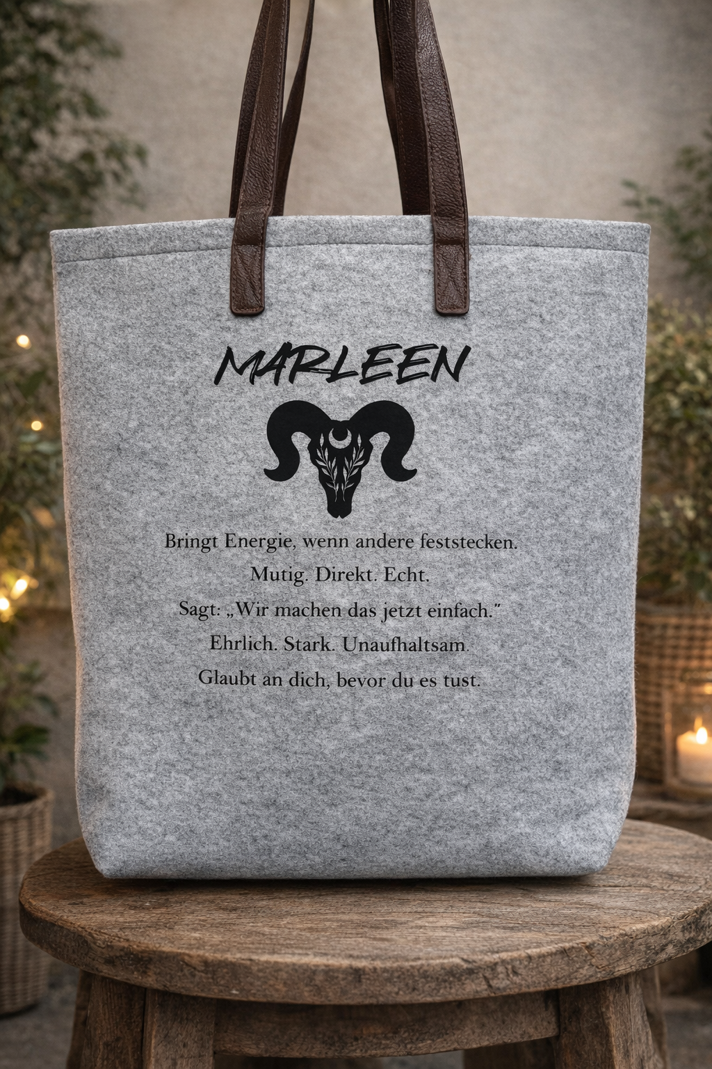 Personalisierbare Filztasche