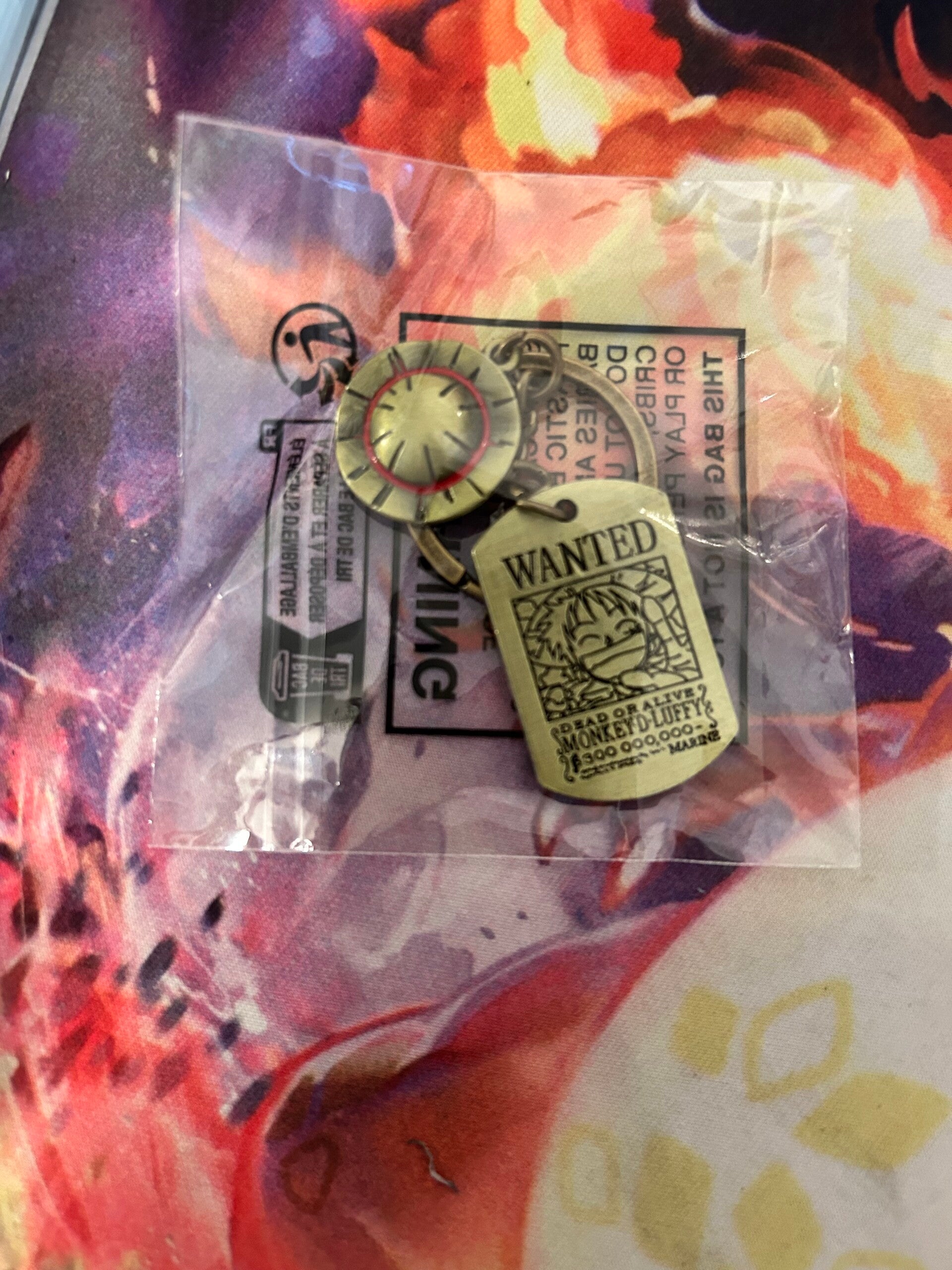 One piece wanted Monkey-D-luffy porte clé métal