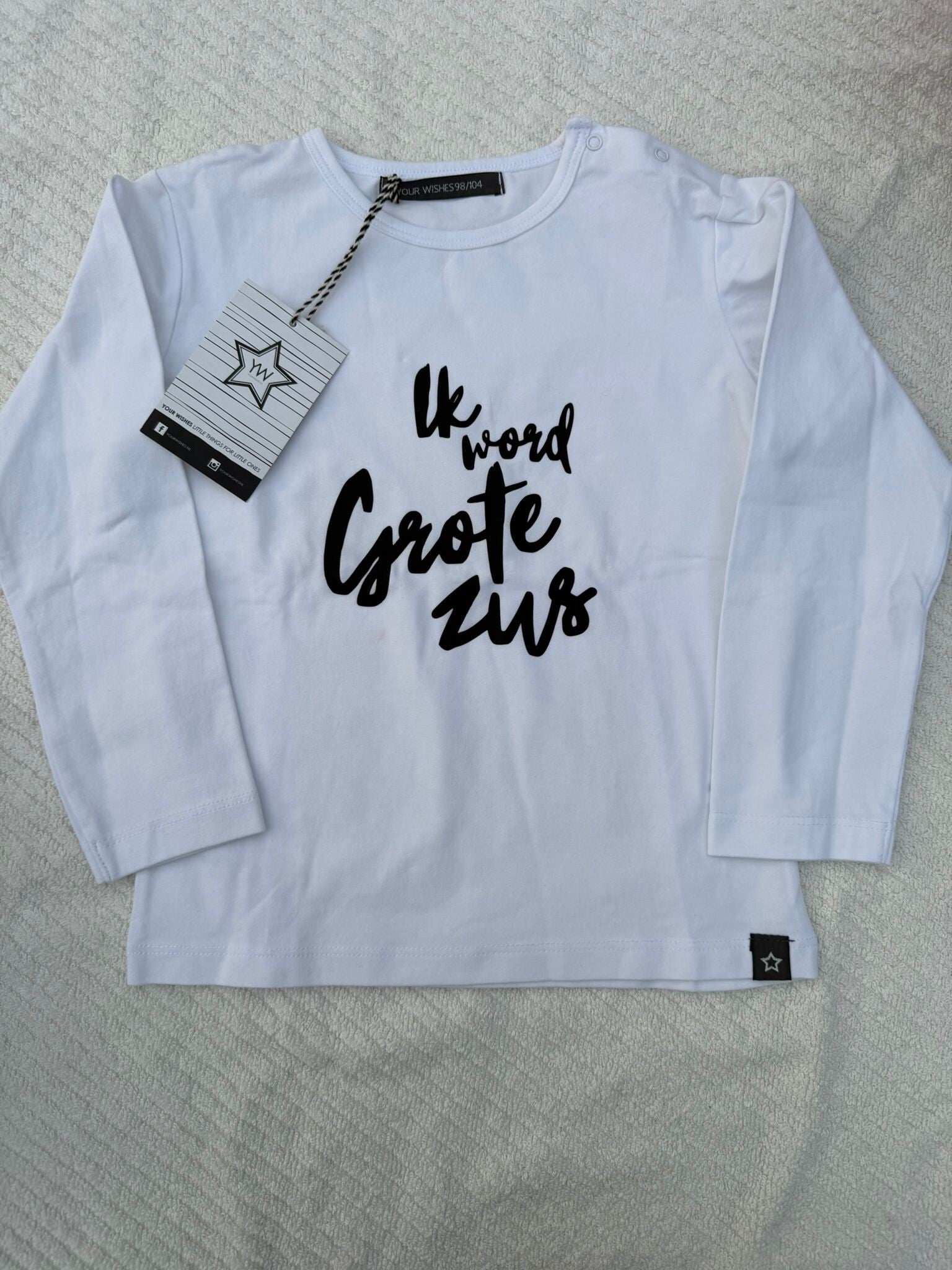 Your Wishes - Shirt "ik word grote zus" - maat 98/104