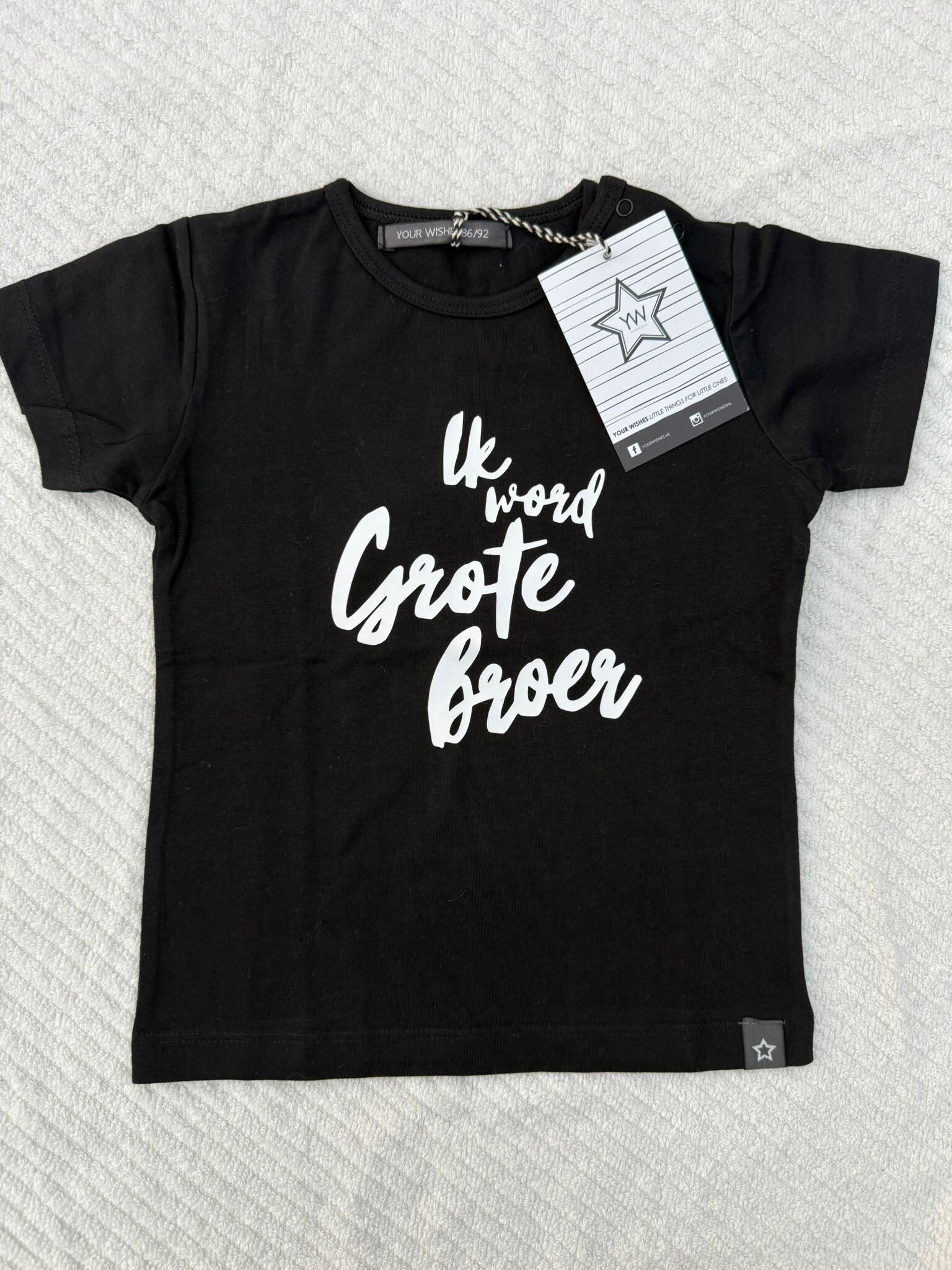 Your Wishes - Shirt "ik word grote broer" - maat 86/92