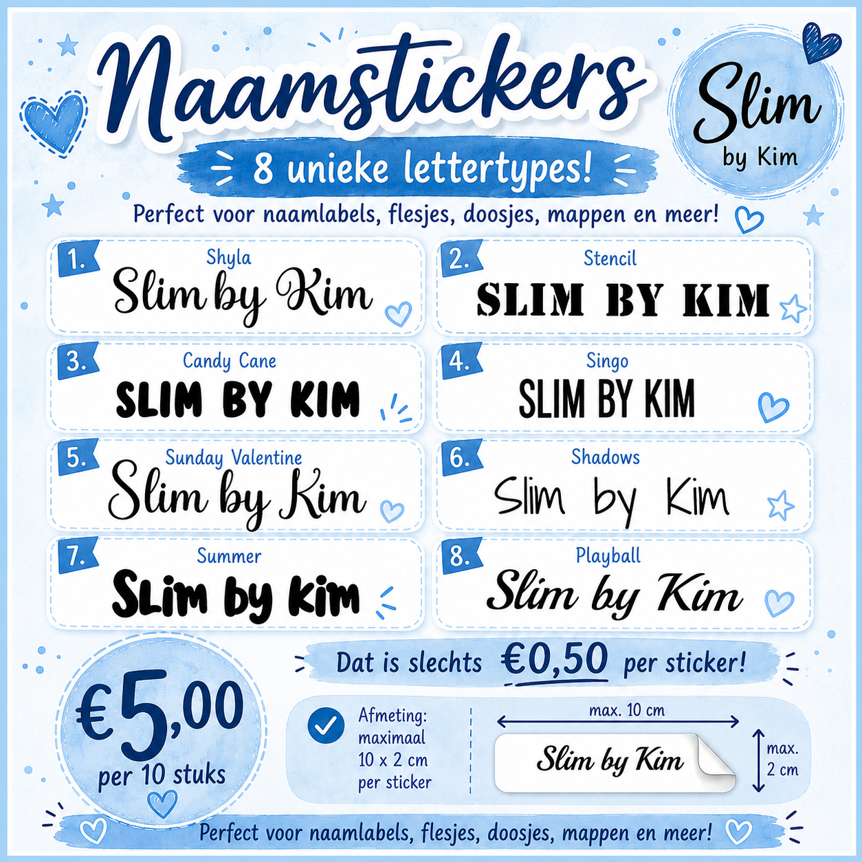 Naamstickers vinyl