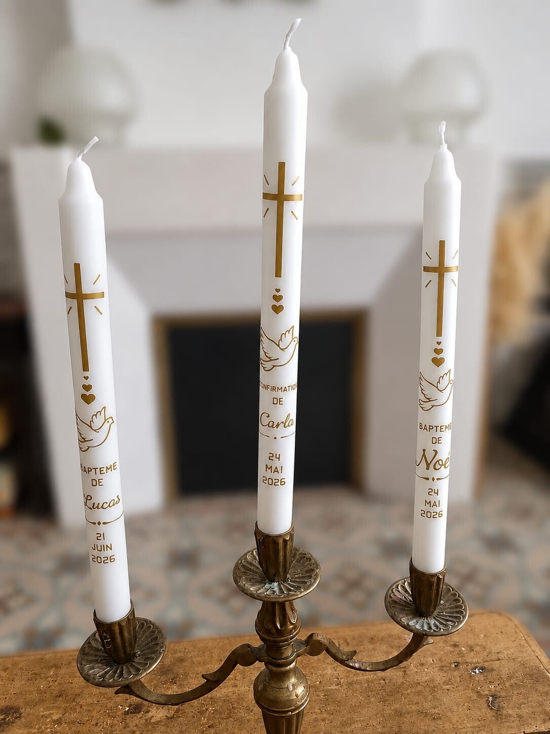 Bougie pour Baptême à personnaliser