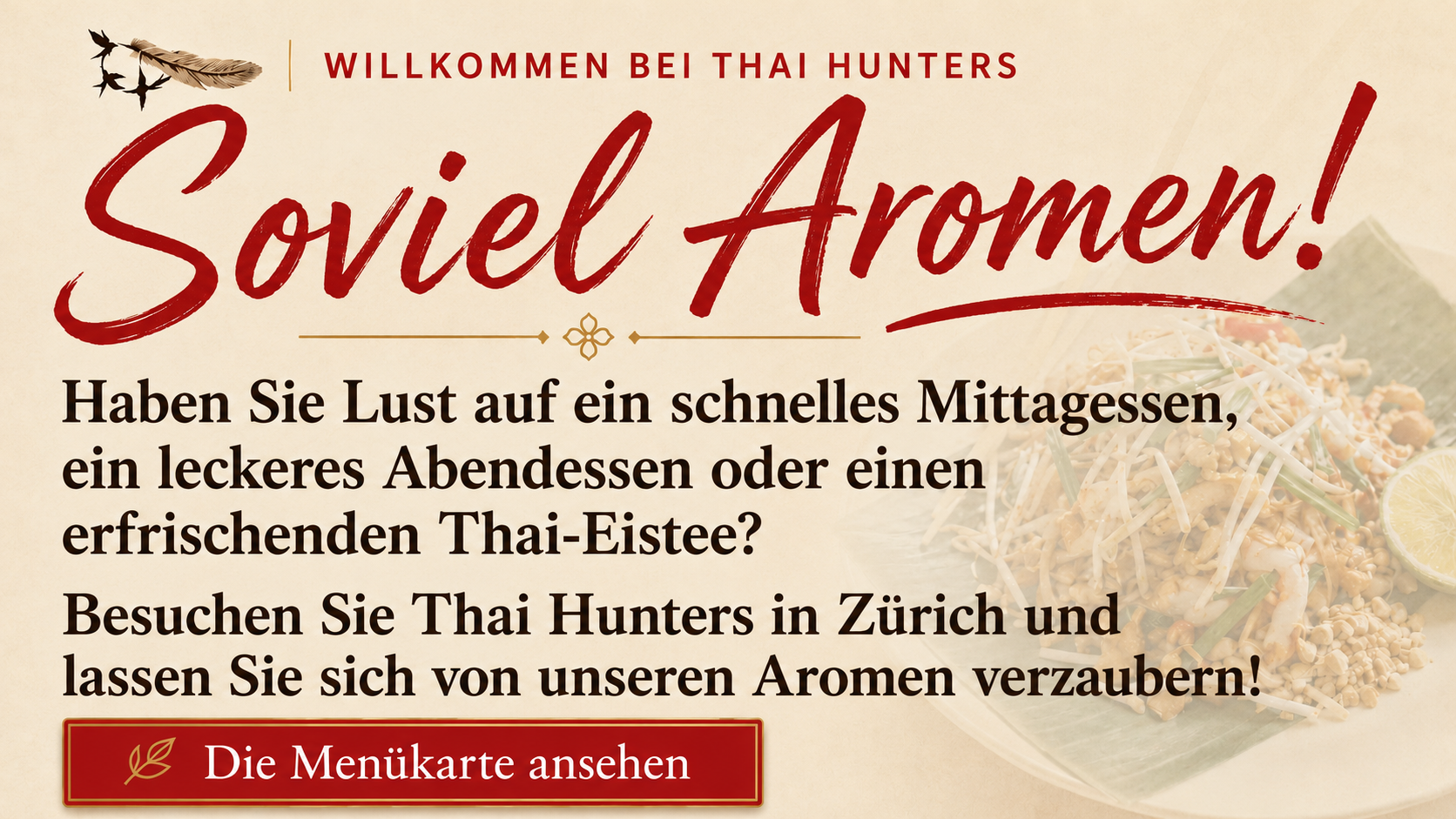 Thai Hunters Authentic Thai Food Restaurant & Take Away Zurich CH Restaurant and Take Away and Uber Eats