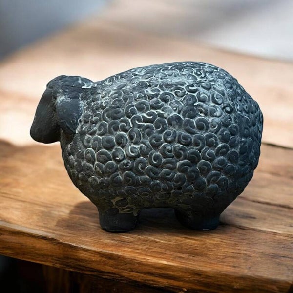 Decoratie beeld Schaap steen recht - Klein