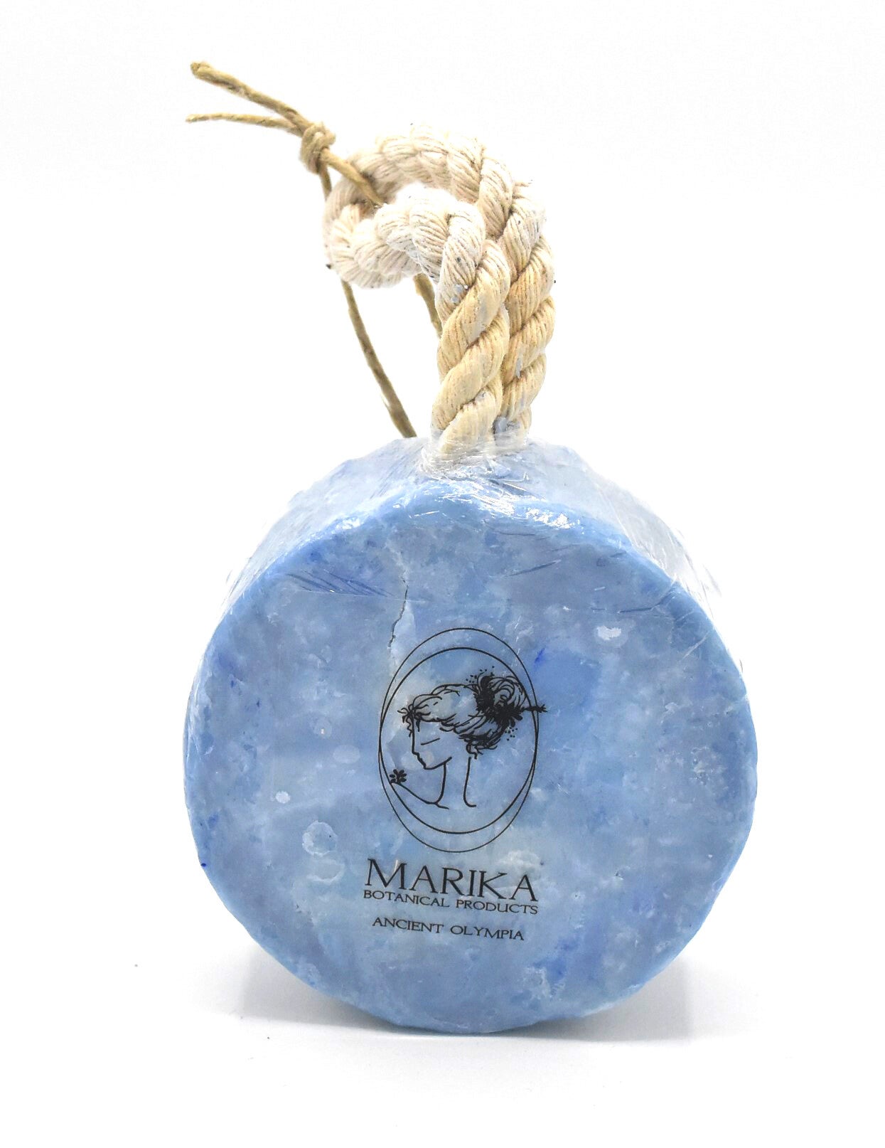 Marika OlijfolieZeeZoutZeep aan een Koord, 7,5×7,5x3cm