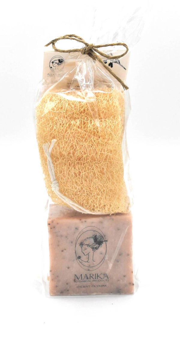 Marika Olijfoliezeep aardbei met spons