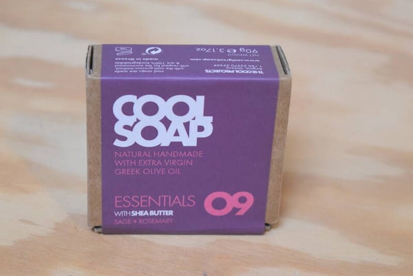 Cool Soap Essentials Olijfoliezeep 09. met salie en rozemarijn.  Voor de vette huid