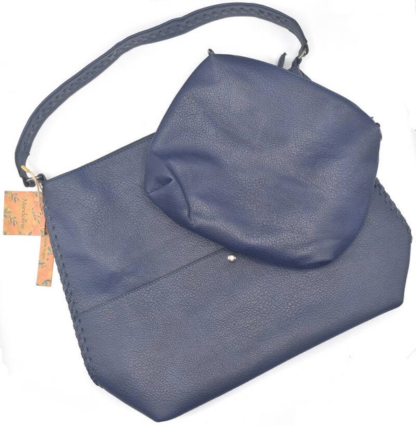 Grote Handtas van het merk Mandoline. Kleur Navy Blauw