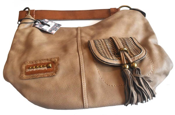 Grote Handtas van het merk Mandoline. Kleur Taupe