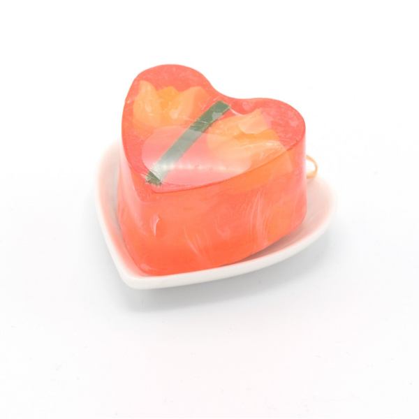 Zeepbakje in hartvorm met Handgemaakte Glycerine Zeep