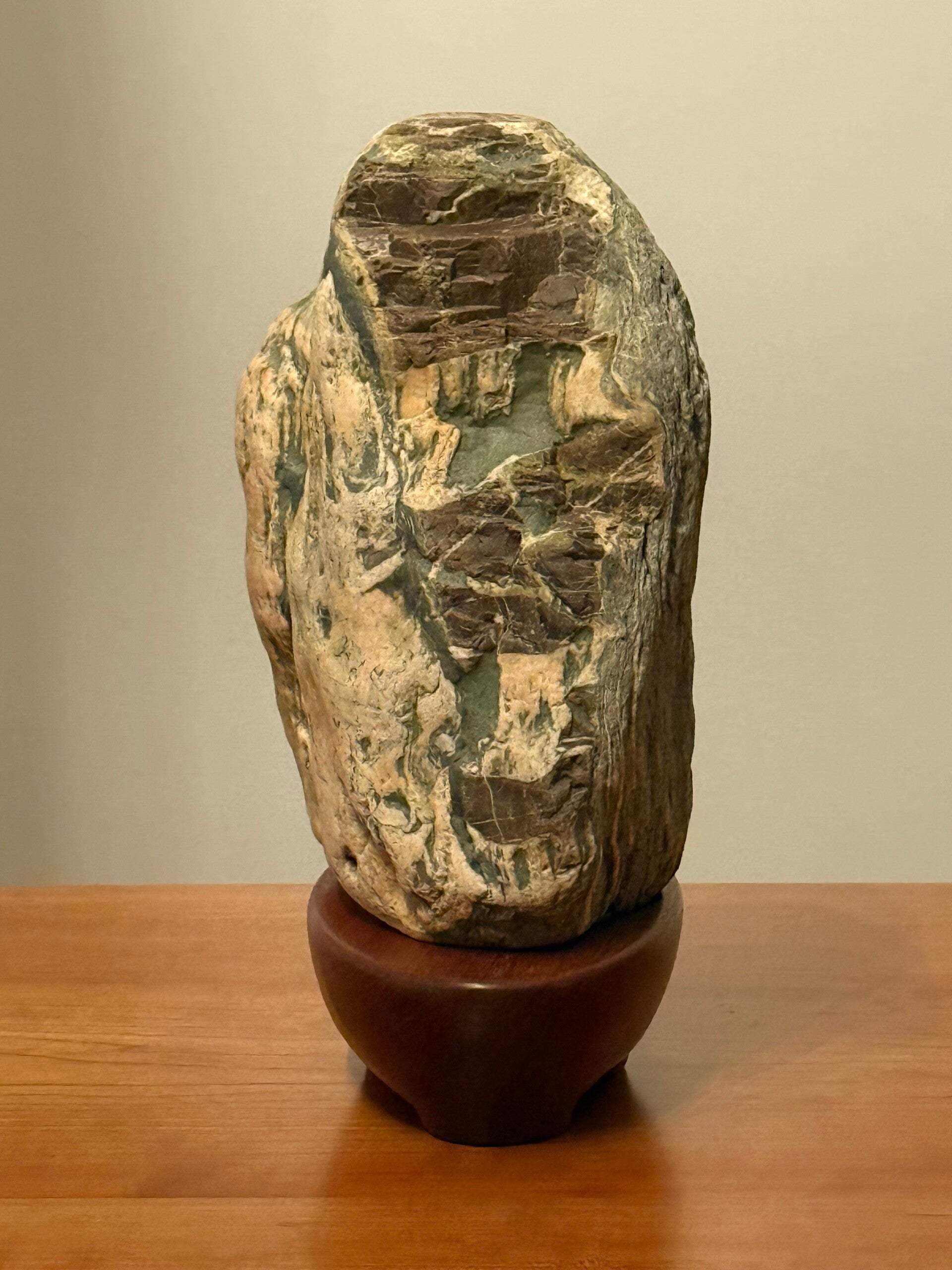 Metabasalt with Jasper on Black Walnut
