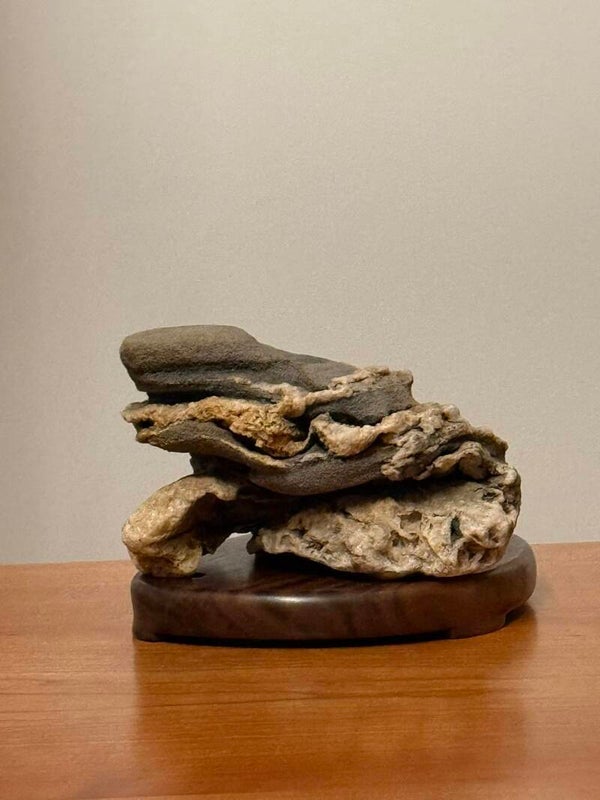 Sandstone and Quartz on Black Walnut