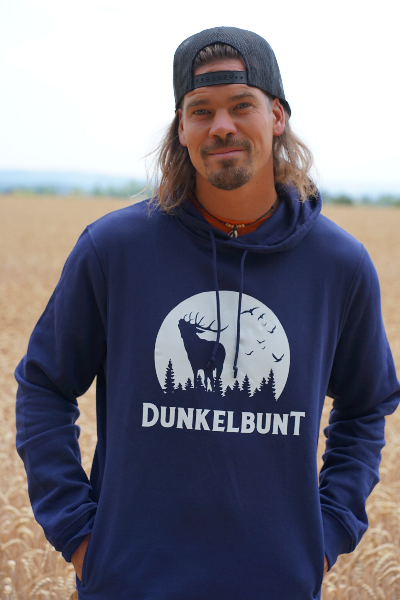 Dunkelbunt® Herren Hoodie „Forest Blue“