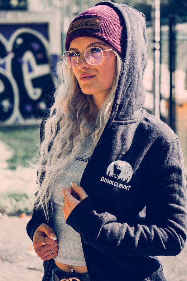 Dunkelbunt Zipper "schwarz"