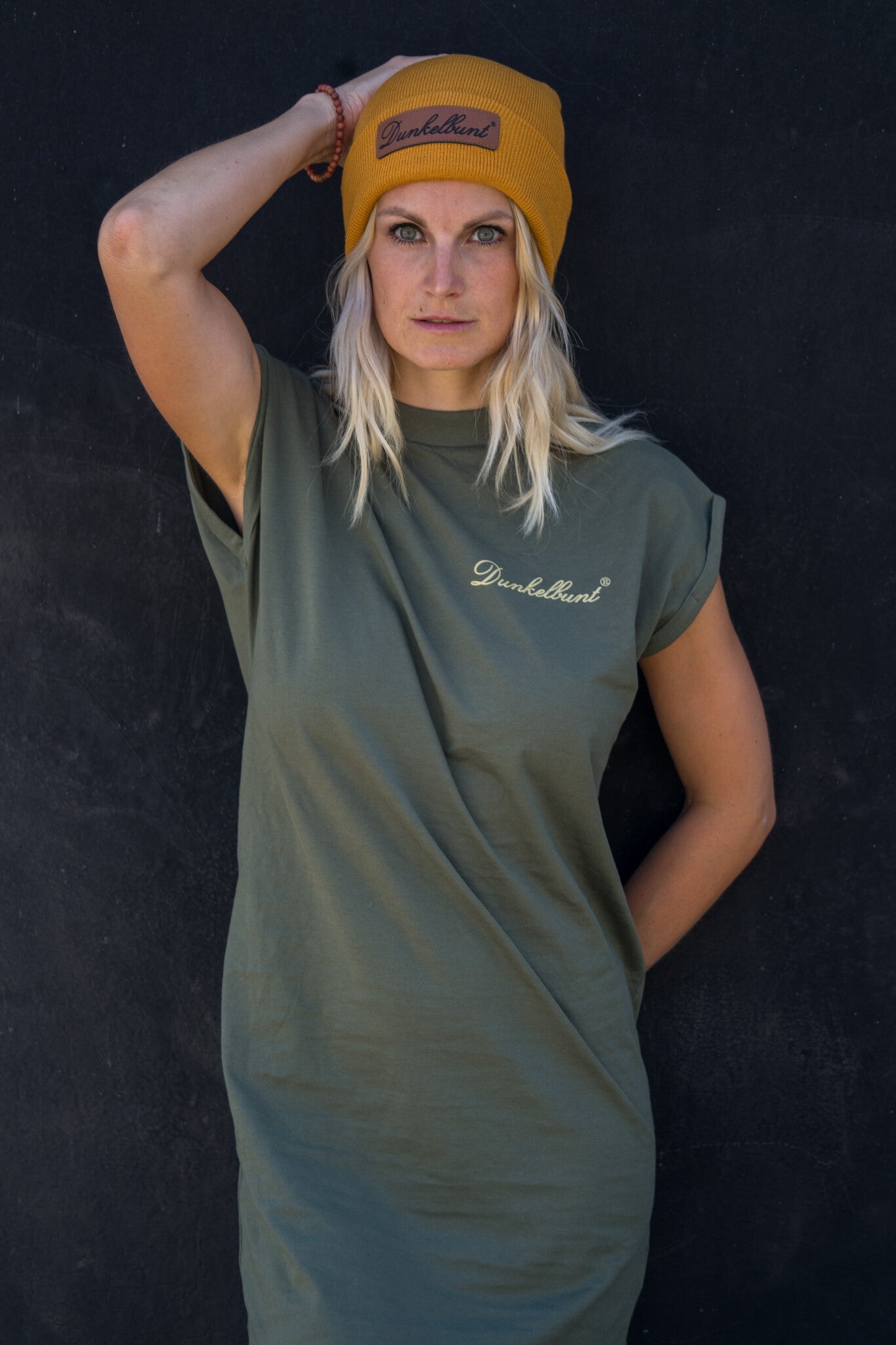 Dunkelbunt Kleid "grün"