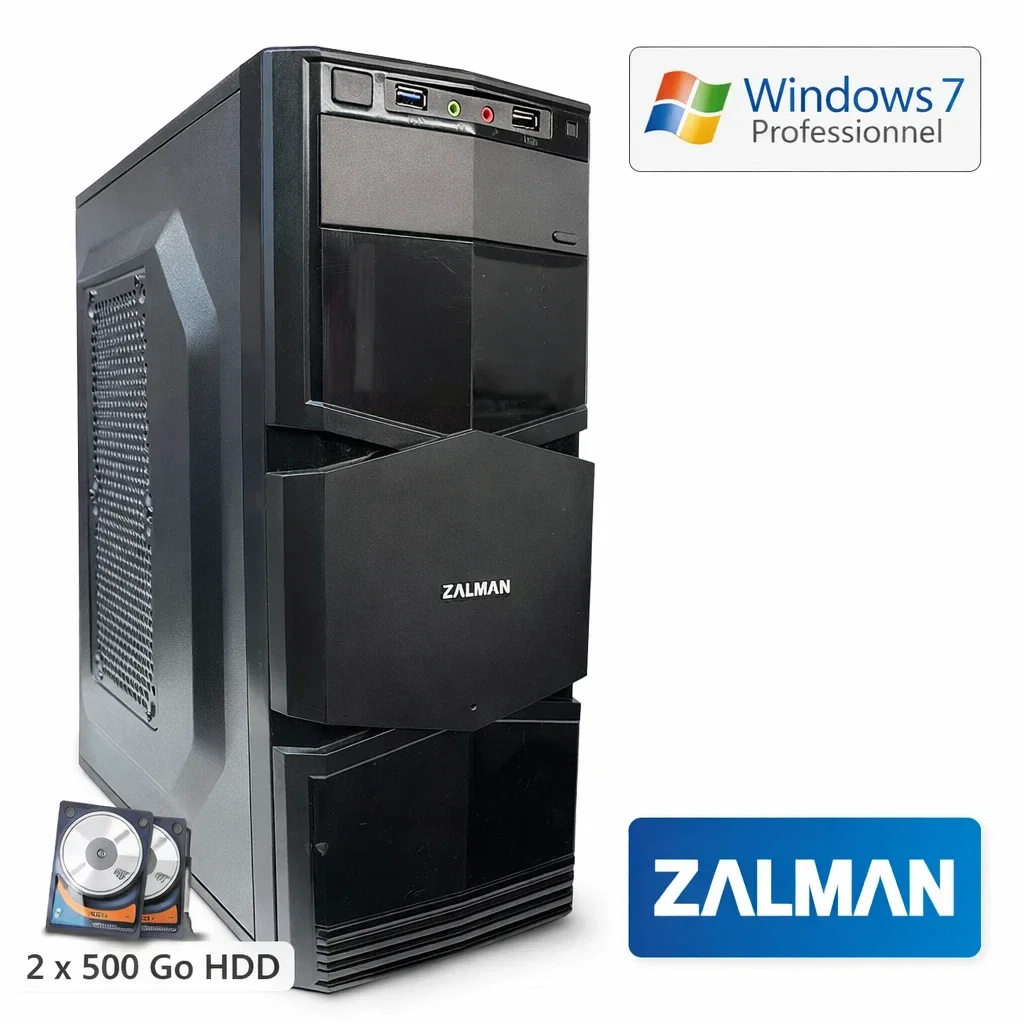 PC Zalman i3-3220 | 8Go DDR3 | 2x500Go HDD | Windows 7 Pro | Rétro-Gaming