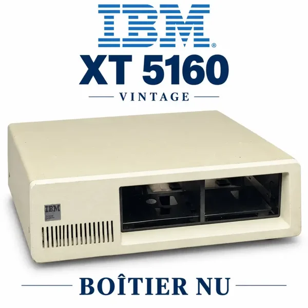 IBM PC XT 5160 Boîtier métal nu vintage original – Châssis pour restauration