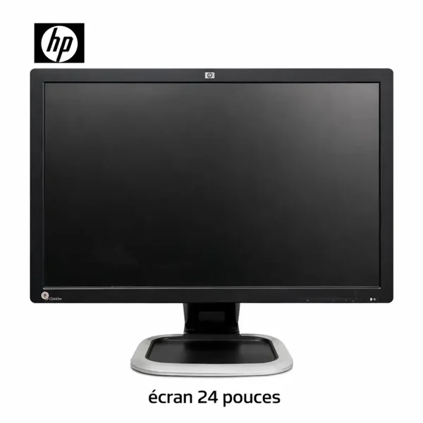 HP L2445w 24" Écran LCD Pro Pivot Rotatif VGA DVI Réglable + Câbles Testé OK