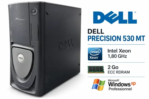 Dell Precision 530 MT Xeon 1,8 GHz – 2 Go RAM – HDD 40 Go – Windows XP Pro