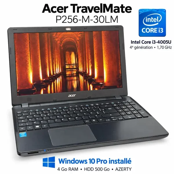Acer TravelMate P256-M-30LM Core i3 4 Go RAM HDD 500 Go Windows 10 Pro AZERTY