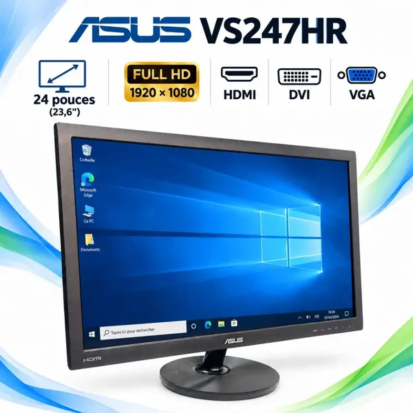 Écran ASUS VS247HR 24 pouces Full HD 1080p HDMI DVI VGA