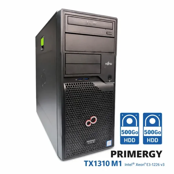 Serveur Fujitsu Primergy TX1310 M1 Xeon E3-1226 v3 16Go 2x500Go HDD